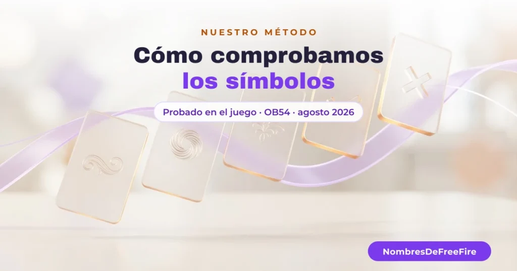 Cómo comprobamos los símbolos para nombres de Free Fire