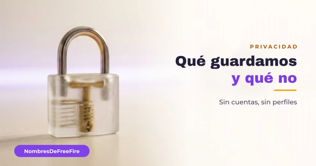 Política de privacidad de NombresDeFreeFire: qué guardamos y qué no