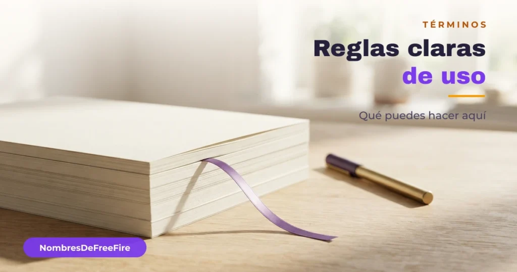 Términos de uso de NombresDeFreeFire: reglas claras